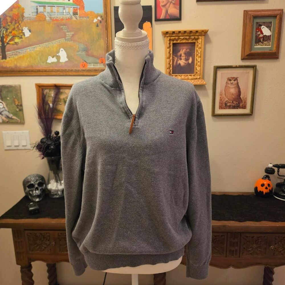Tommy Hilfiger Grey Quarter Zip Sweatshirt